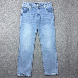Hudson Jeans Womens 10 Light Wash Blue Straight Leg Flap Pockets Stretch Denim